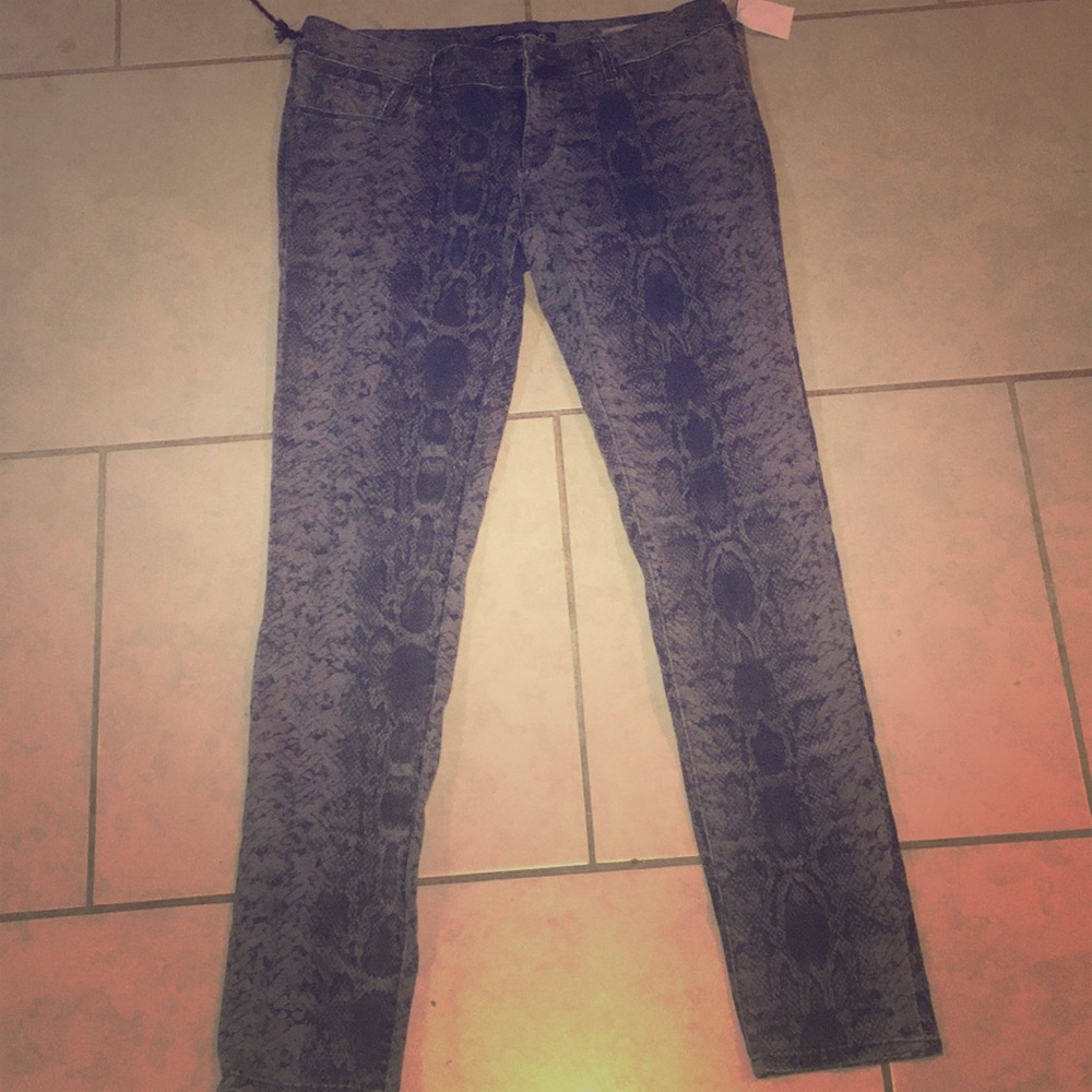Mavi snake skin print skinny jeans